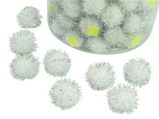 100 Pompom zilver