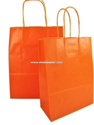 100 Koordtasjes 14 x 21 cm Oranje
