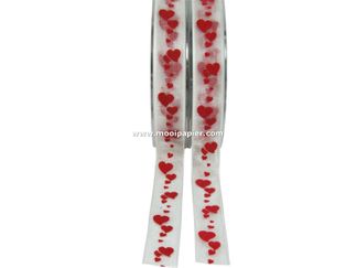 Organza Hartjes lint 15 mm